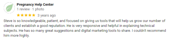 "Steve is so knowledgeable, patient, and focused on giving us tools that will help us grow our number of clients and establish a good reputation. I couldn't recommend Steve Houston more highly." - 5-star review from the PHC